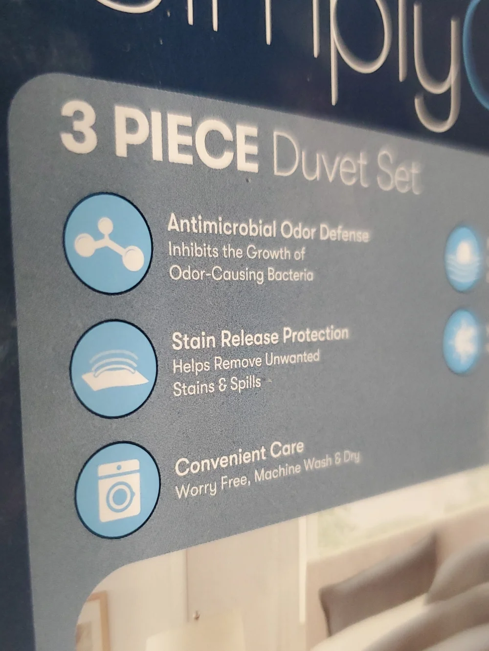Serta Simply Clean 3 Piece Duvet Set